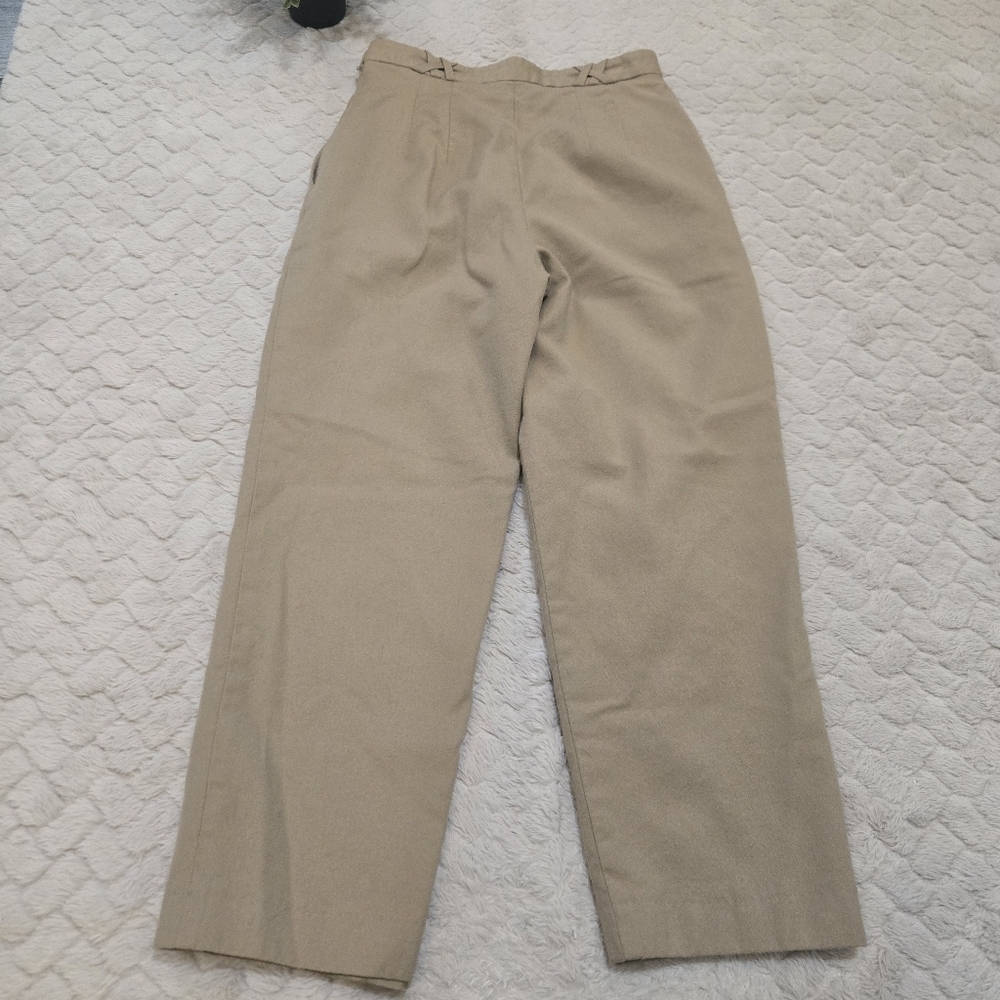 Talbots Tan Italian Fabric Vintage Wool Lined Pants, Size 6 - Picture 6 of 9